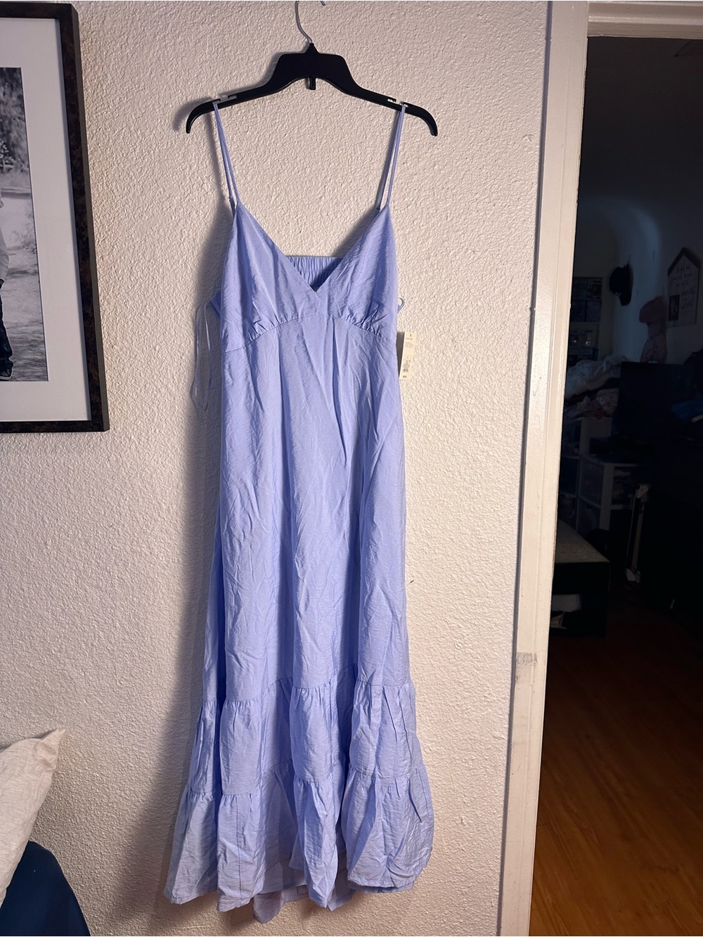 a new day Light Blue Spaghetti-Strap Maxi Dress super wrinkly